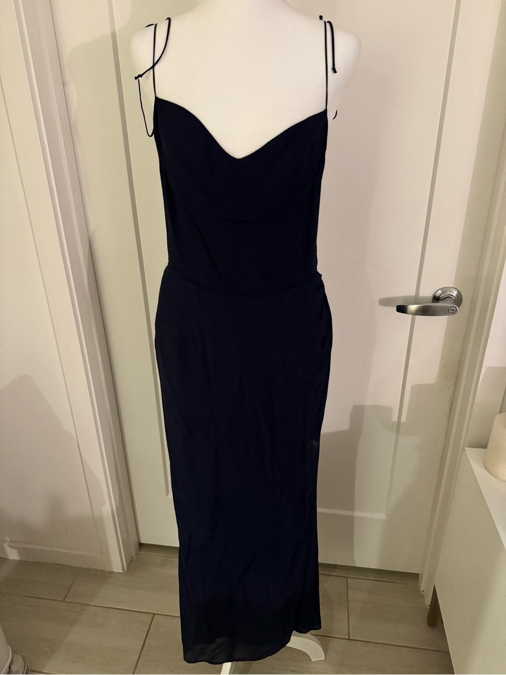 Reformation Kourtney navy Slip Dress with Spaghetti Straps